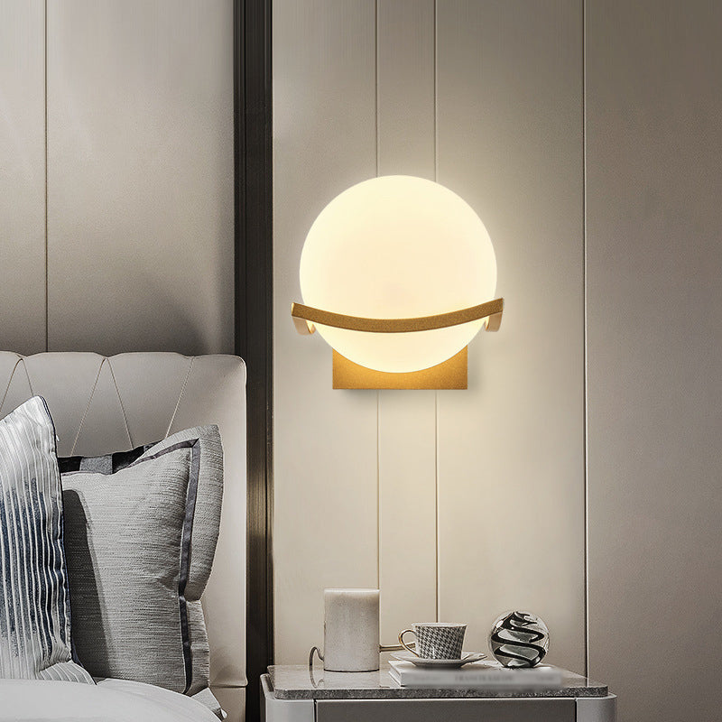 Lámparas de pared de bola de estilo modernas de vidrio 1 lámparas de pared ligeras
