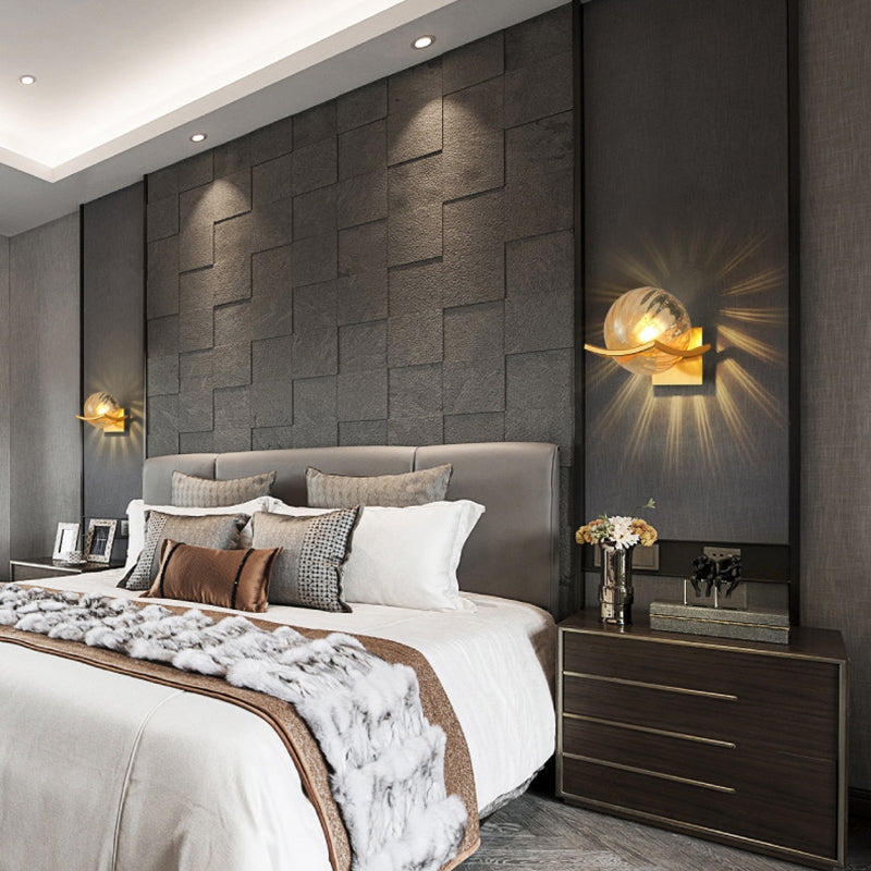 Lámparas de pared de bola de estilo modernas de vidrio 1 lámparas de pared ligeras