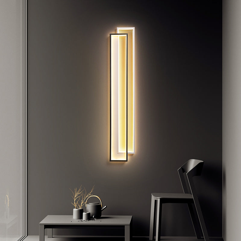 Rectangle Wall Lights Modern Style Metal 2 Light Wall Mount Lights