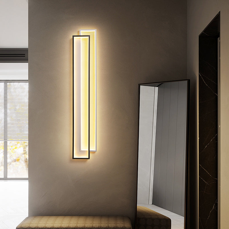 Rectangle Wall Lights Modern Style Metal 2 Light Wall Mount Lights