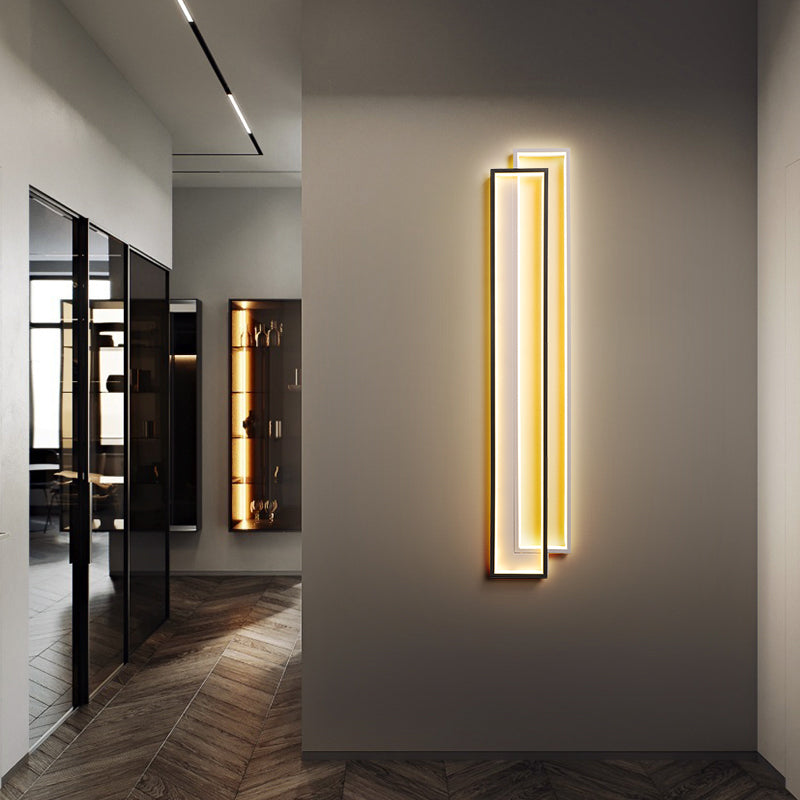 Rectangle Wall Lights Modern Style Metal 2 Light Wall Mount Lights