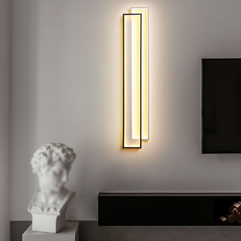 Rectangle Wall Lights Modern Style Metal 2 Light Wall Mount Lights