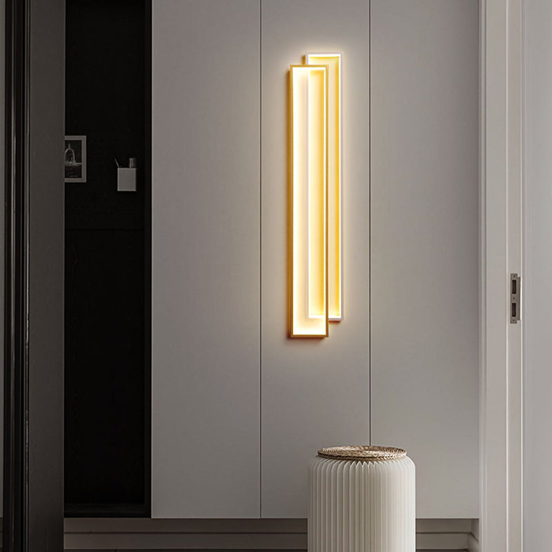 Rectangle Wall Lights Modern Style Metal 2 Light Wall Mount Lights