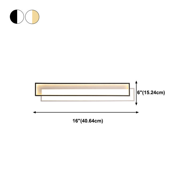 Rectangle Wall Lights Modern Style Metal 2 Light Wall Mount Lights
