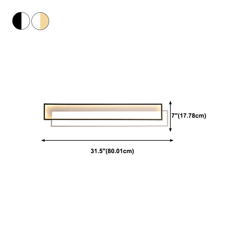 Rectangle Wall Lights Modern Style Metal 2 Light Wall Mount Lights