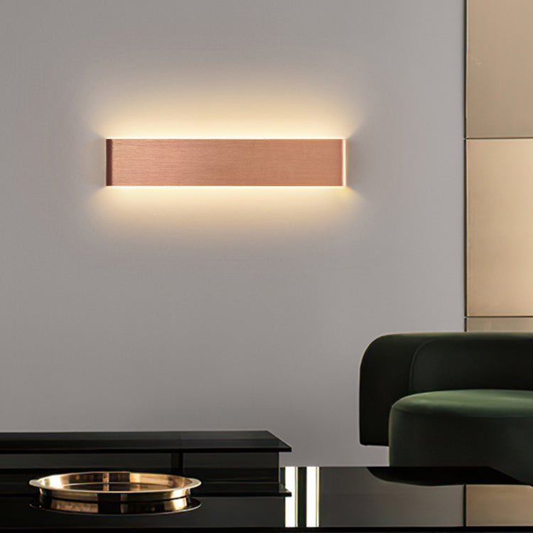 Luz de pared de forma rectangular de estilo de metal de estilo moderno 1 luz de montaje de pared de luz