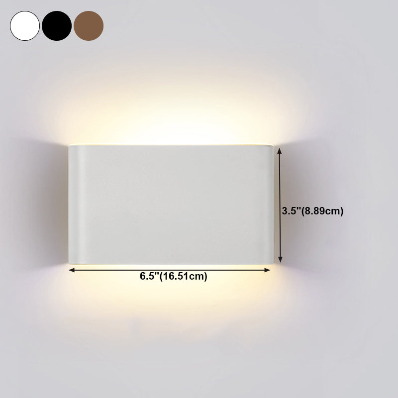 Luz de pared de forma rectangular de estilo de metal de estilo moderno 1 luz de montaje de pared de luz
