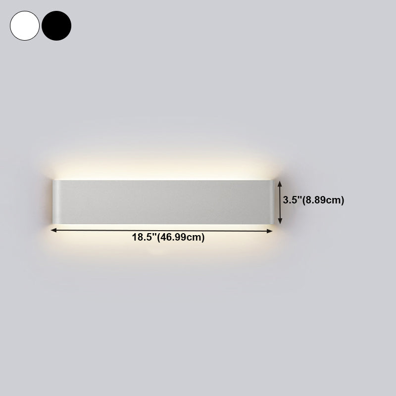 Luz de pared de forma rectangular de estilo de metal de estilo moderno 1 luz de montaje de pared de luz