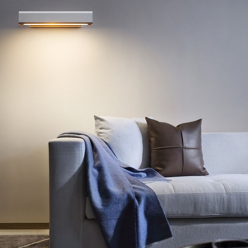 1 Light Rectangular Wall Mounted Lamps Modern Style Wood Wall Lamps