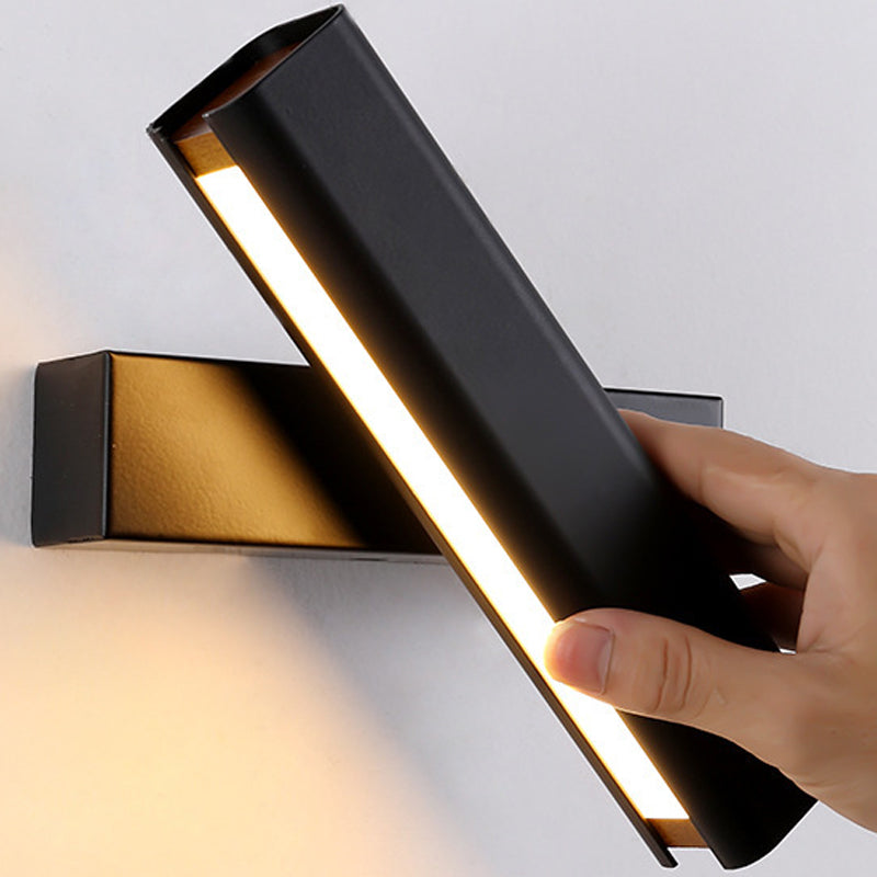 1 Light Rectangular Wall Mounted Lamps Modern Style Wood Wall Lamps