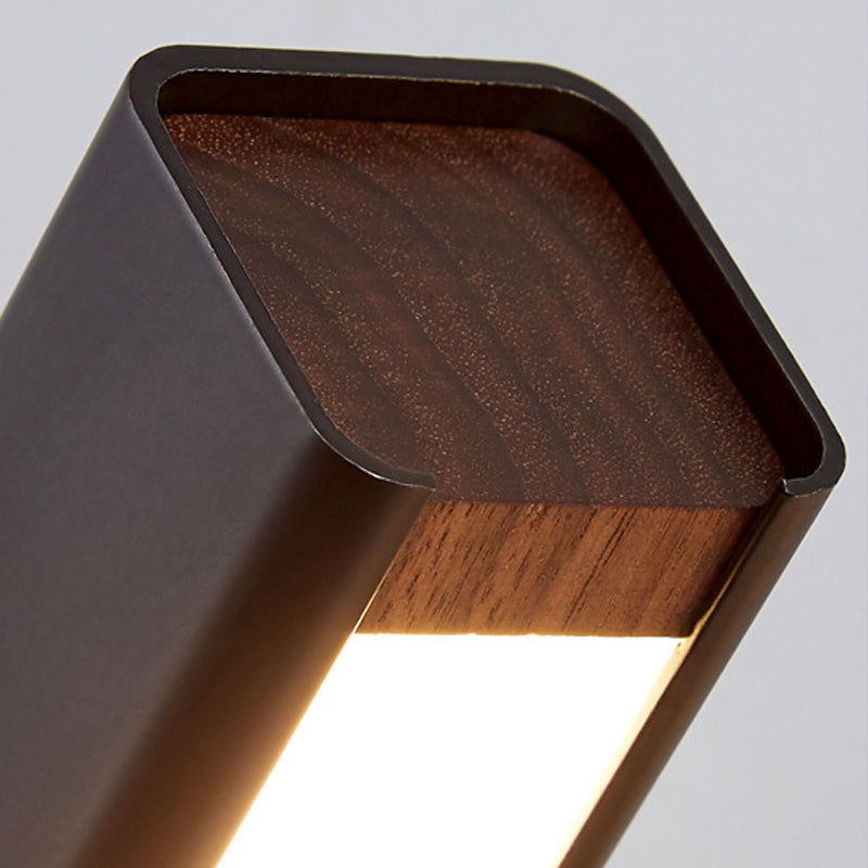 1 Light Rectangular Wall Mounted Lamps Modern Style Wood Wall Lamps