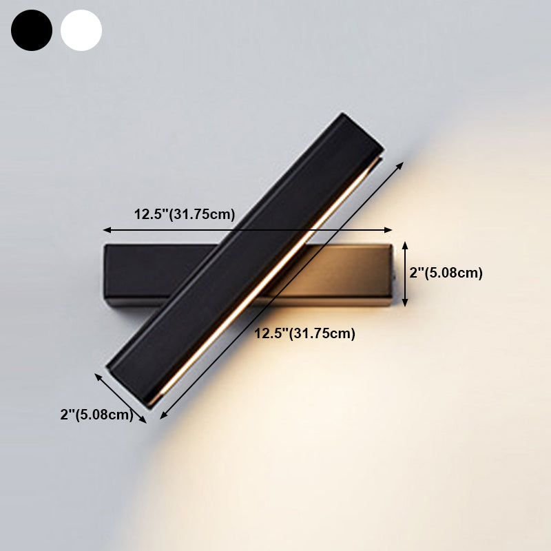 1 Light Rectangular Wall Mounted Lamps Modern Style Wood Wall Lamps