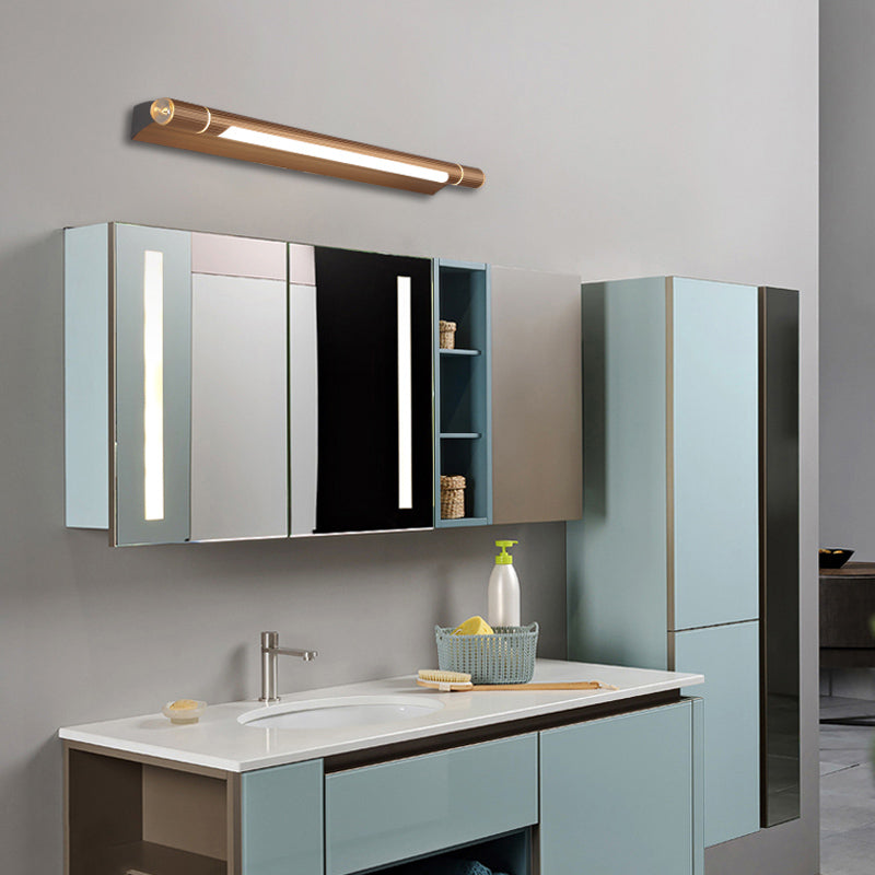 Postmodern Style Strip Shape Wall Lighting Metal 1 Light Wall Sconces for Shower Room