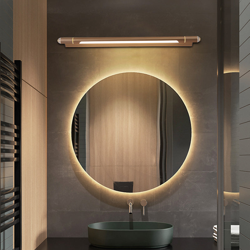 Postmodern Style Strip Shape Wall Lighting Metal 1 Light Wall Sconces for Shower Room