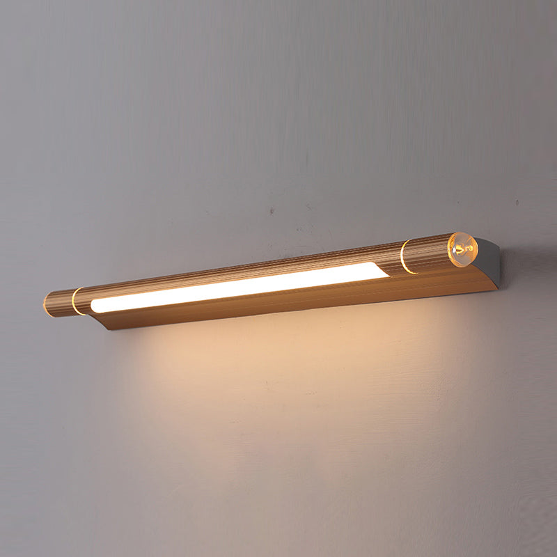 Postmodern Style Strip Shape Wall Lighting Metal 1 Light Wall Sconces for Shower Room