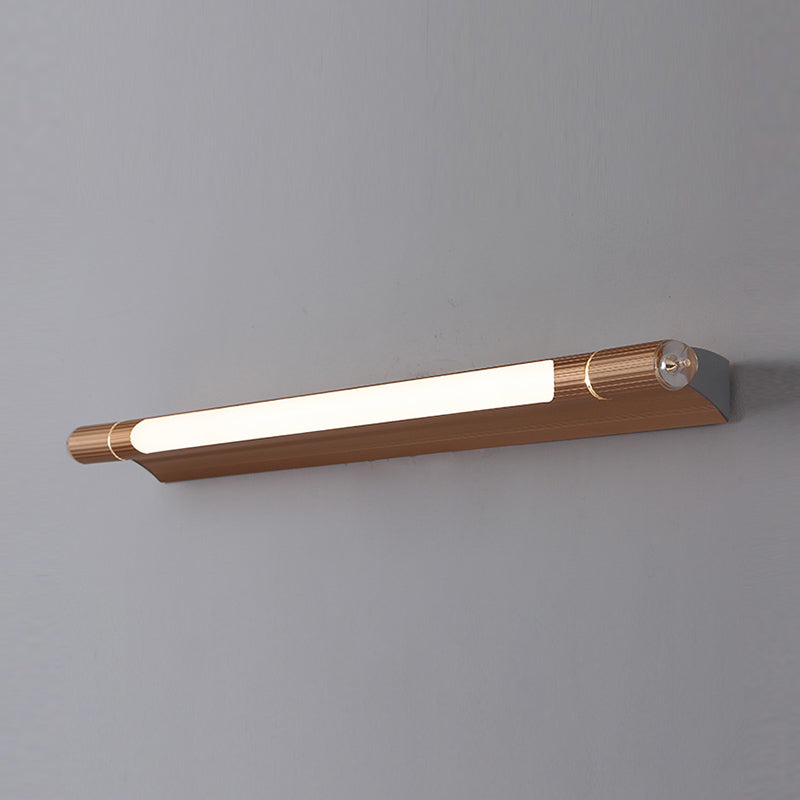 Postmodern Style Strip Shape Wall Lighting Metal 1 Light Wall Sconces for Shower Room