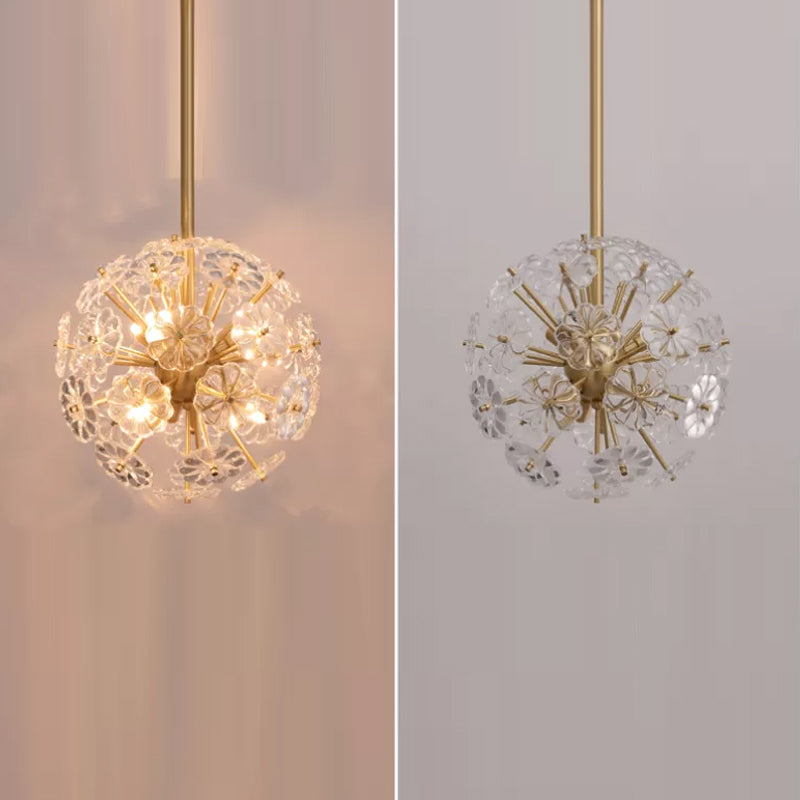 Glass Decorative Chandelier Modern Flower Shape Light for Restaurant and Hotel