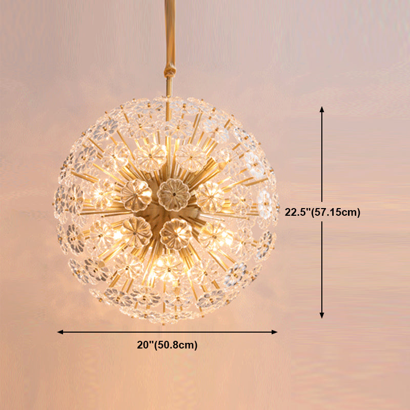 Glass Decorative Chandelier Modern Flower Shape Light for Restaurant and Hotel