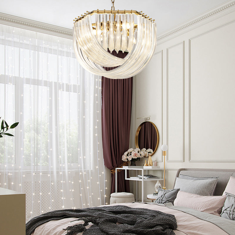 Moderne stijl kroonluchter kom vorm moderne stijl glas hanglicht voor slaapkamer