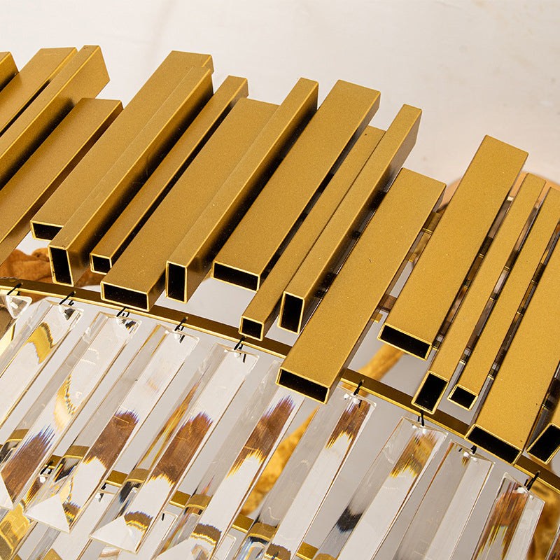 Modern Style Pendant Light Fixture Crystal Living Room Chandelier in Gold