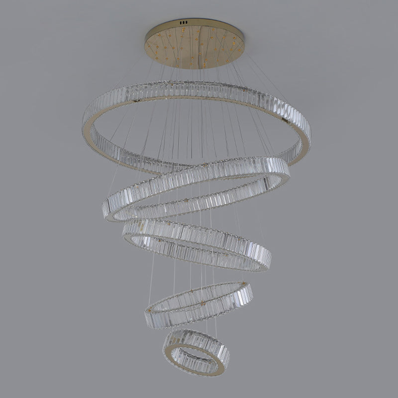 Multi-Tier Modern Style Chandelier Lighting Fixtures Crystal Hanging Chandelier in Gold