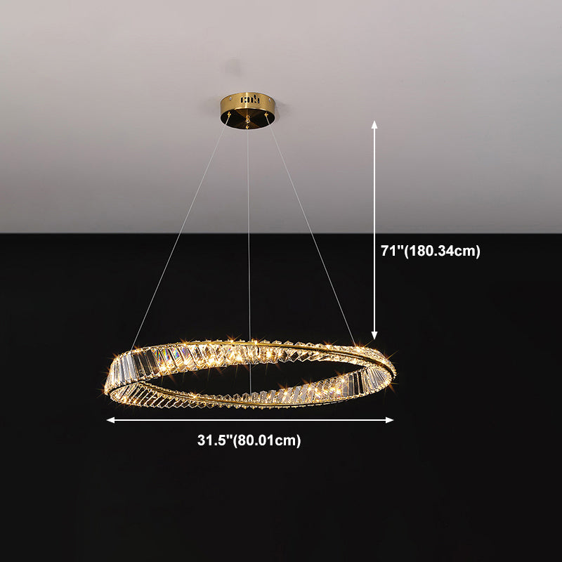 Modern Style Chandelier Lighting Fixtures Crystal Hanging Chandelier in Gold