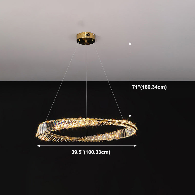 Modern Style Chandelier Lighting Fixtures Crystal Hanging Chandelier in Gold