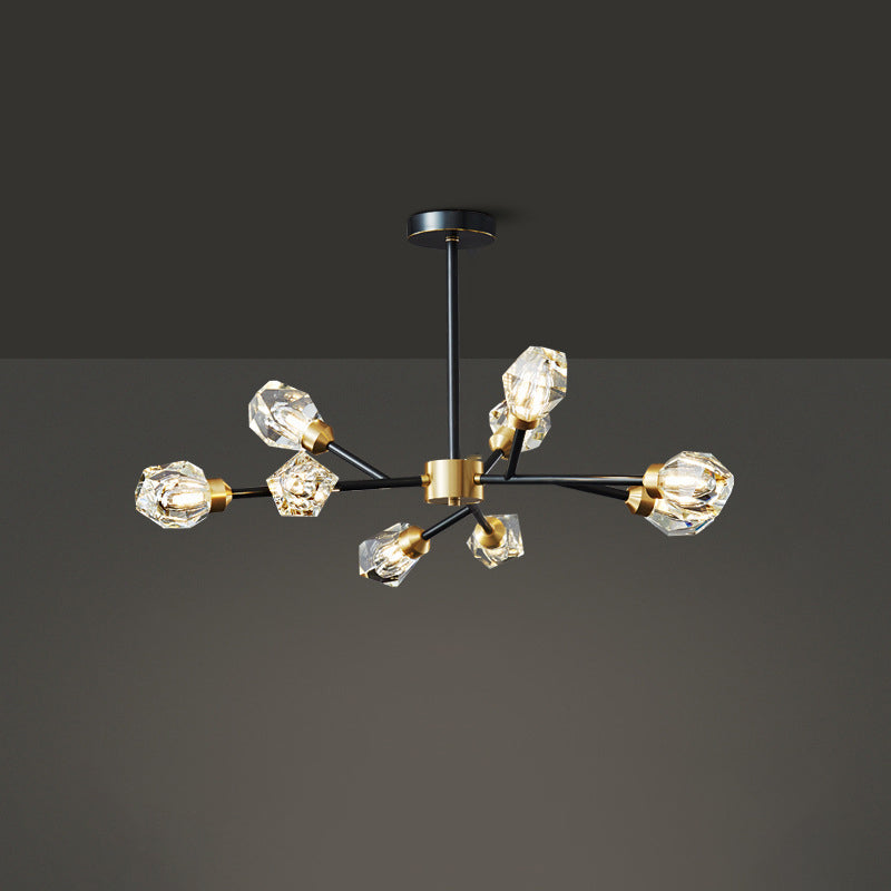 Moderne stijl sputnik kroonluchter verlichting kristal kroonluchter in zwart