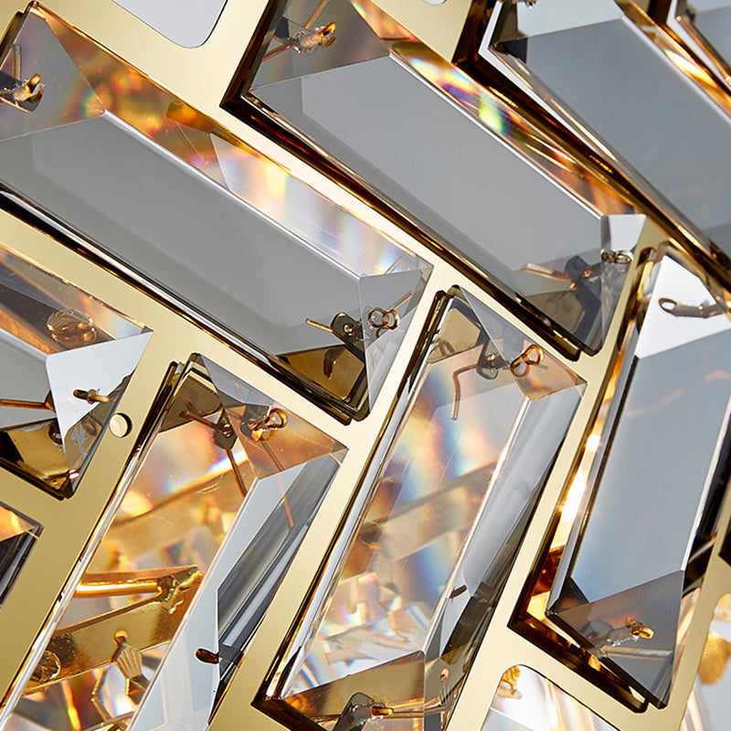 Eigentijdse ronde hanglamp lichte armatuur kristal woonkamer kroonluchter in goud