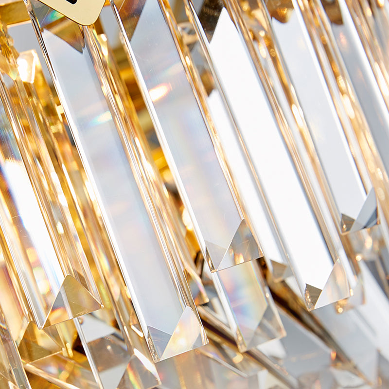 Eigentijdse ronde hanglamp lichte armatuur kristal woonkamer kroonluchter in goud