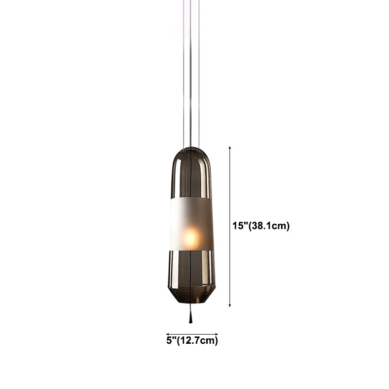 1 Light Unique Hanging Pendant Modern Style Glass Hanging Lighting for Restaurant