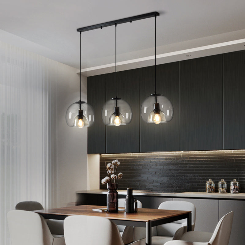 Multi Light Spherical Hanging Pendant Modern Style Glass Hanging Lighting for Living Room