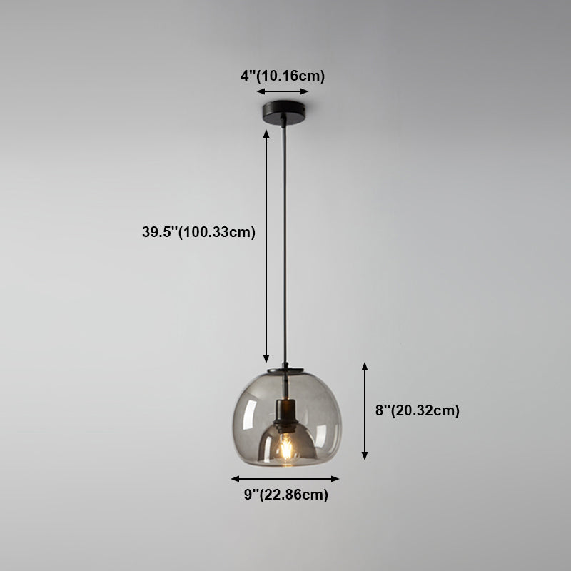 Multi Light Spherical Hanging Pendant Modern Style Glass Hanging Lighting for Living Room