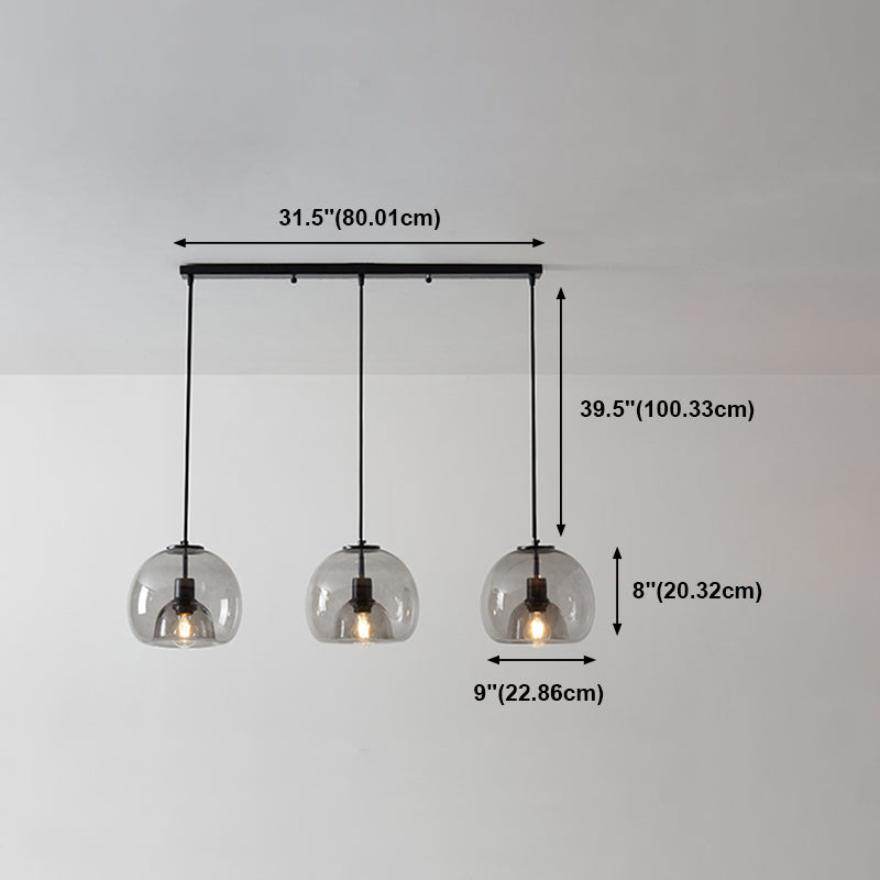 Multi Light Spherical Hanging Pendant Modern Style Glass Hanging Lighting for Living Room