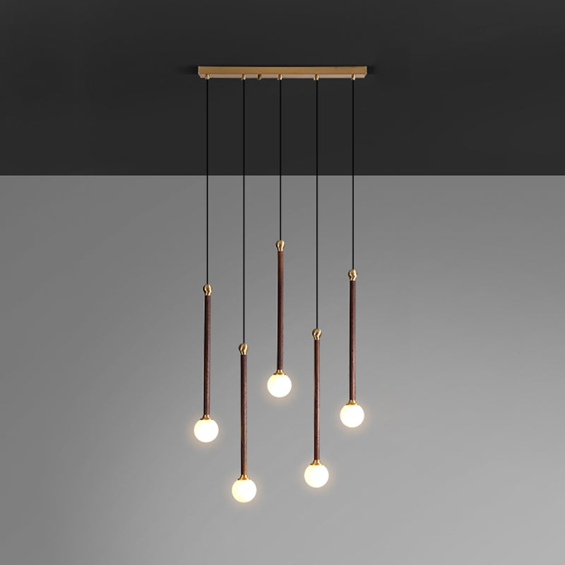 Multi -Light -kugelhaltiger Anhänger moderner Holzhängung Licht für Wohnzimmer