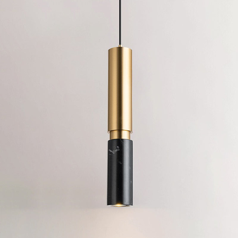1-Light Line Hanging Pendant Modern Style Marble Hanging Lighting for Living Room