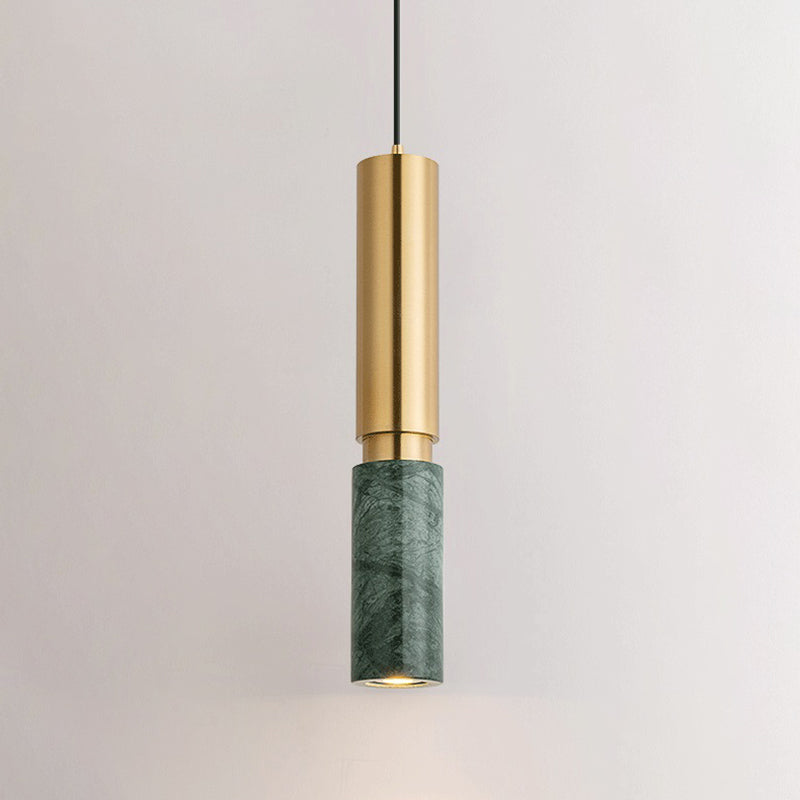 1-Light Line Hanging Pendant Modern Style Marble Hanging Lighting for Living Room