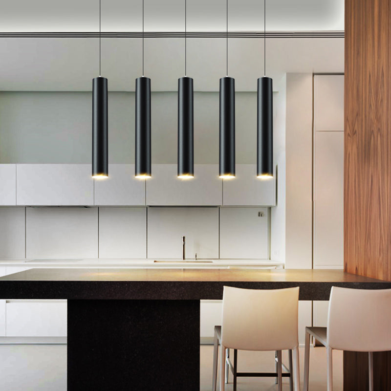 Forme cylindrique Métal Hanging Light Moderne Style 1 Lumière Lumière Lumière