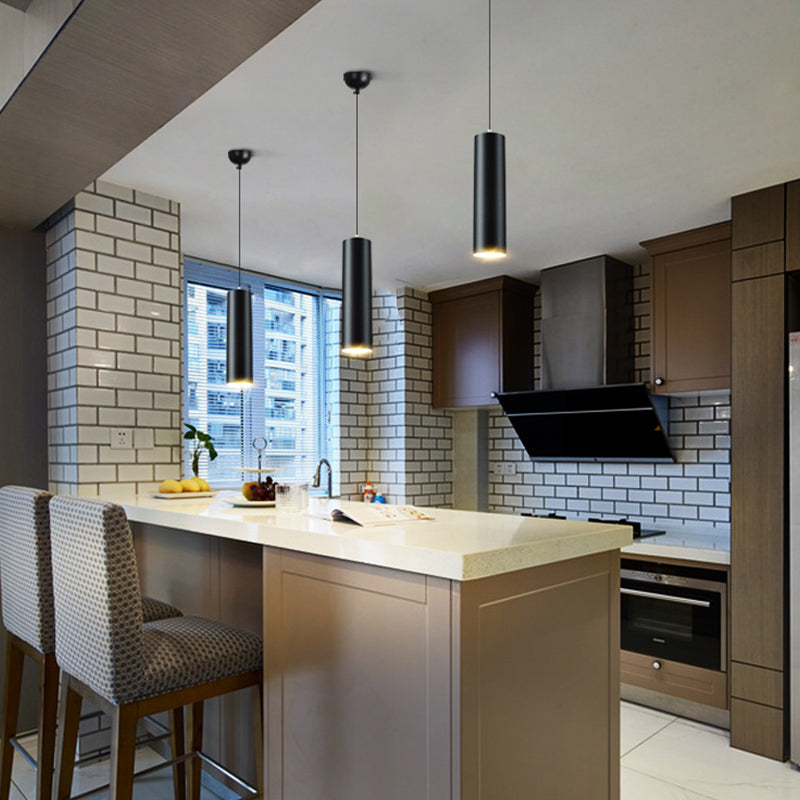 Forme cylindrique Métal Hanging Light Moderne Style 1 Lumière Lumière Lumière