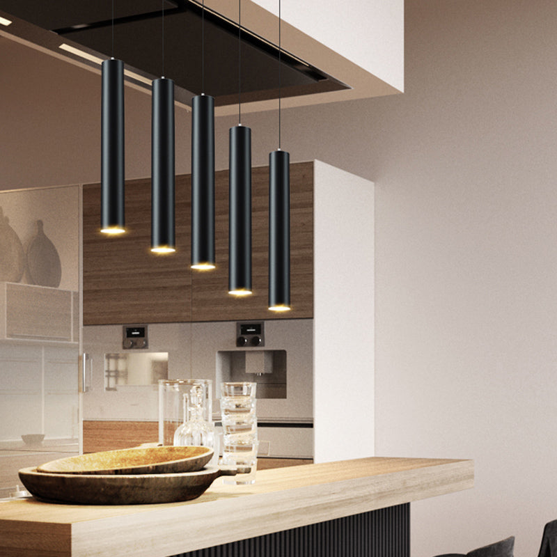 Forme cylindrique Métal Hanging Light Moderne Style 1 Lumière Lumière Lumière