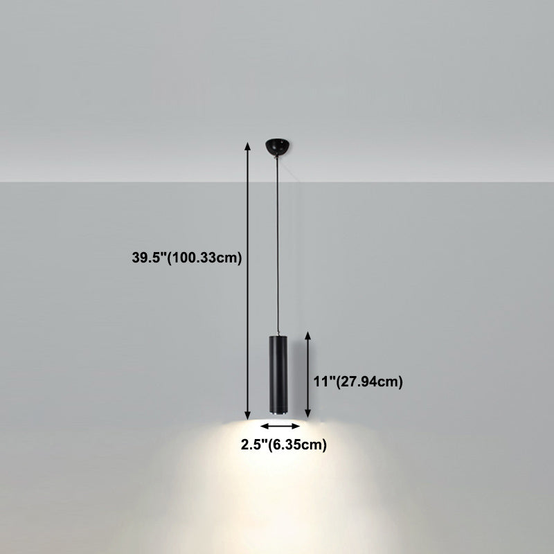 Forme cylindrique Métal Hanging Light Moderne Style 1 Lumière Lumière Lumière