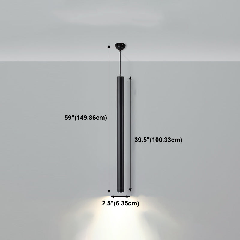 Forme cylindrique Métal Hanging Light Moderne Style 1 Lumière Lumière Lumière