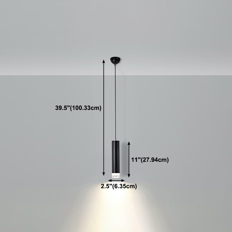 Forme cylindrique Métal Hanging Light Moderne Style 1 Lumière Lumière Lumière