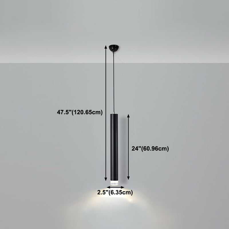 Forme cylindrique Métal Hanging Light Moderne Style 1 Lumière Lumière Lumière