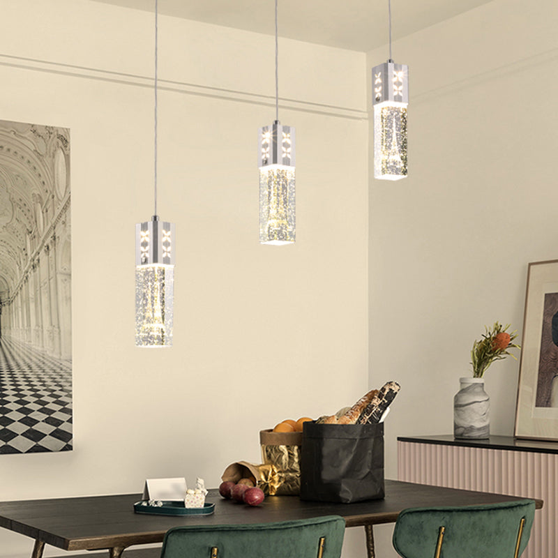 Rectangle moderne RECTANGE D'ÉCLIGNE CRISTAL MULTI LILLES KIT LAMP