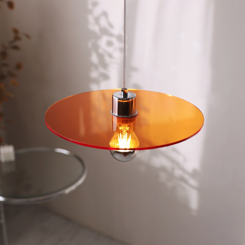 Circle Shape Hanging Lighting Modern Style Metal 1 Light Hanging Lamp for Bedside