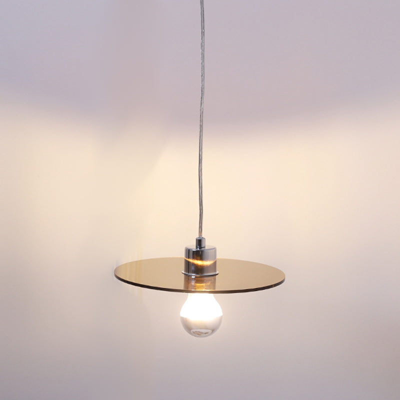 Circle Shape Hanging Lighting Modern Style Metal 1 Light Hanging Lamp for Bedside