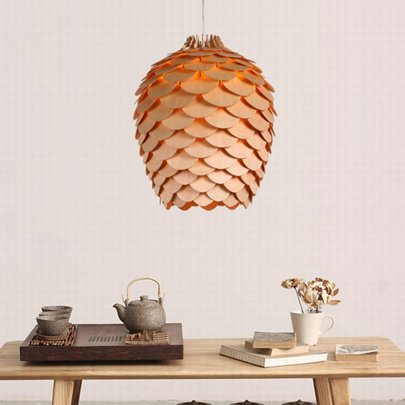 Éclairage de suspension en bois moderne minimaliste pour salon