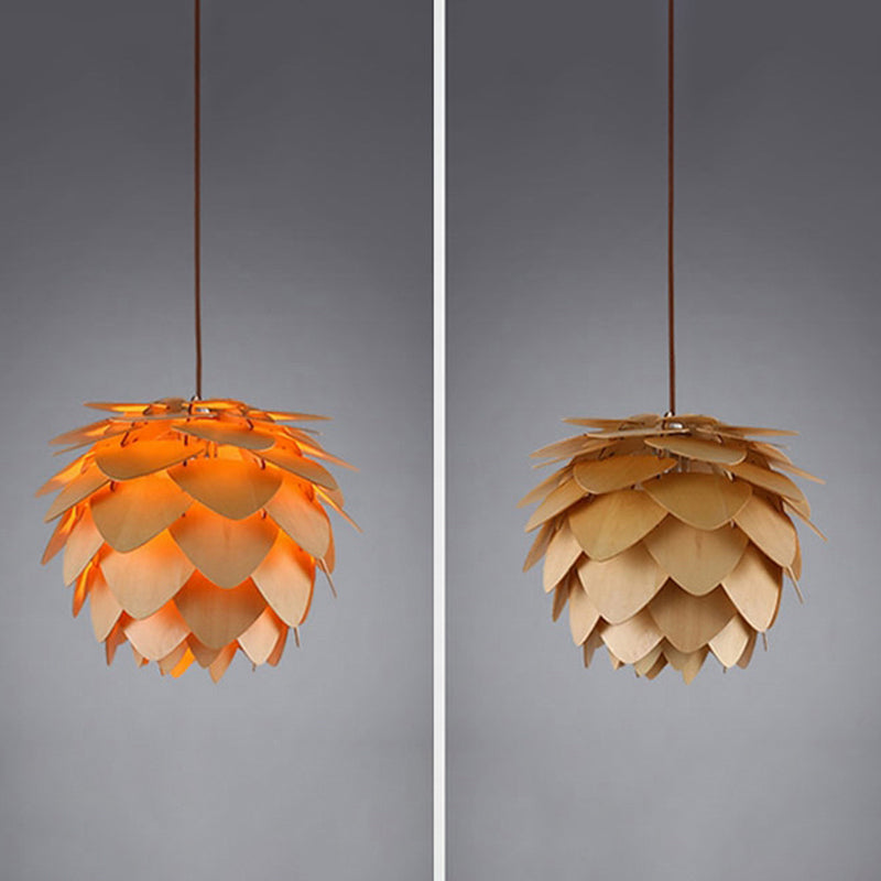 Éclairage de suspension en bois moderne minimaliste pour salon