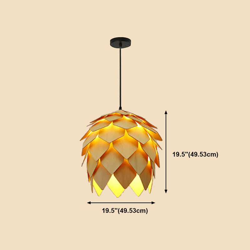 Éclairage de suspension en bois moderne minimaliste pour salon